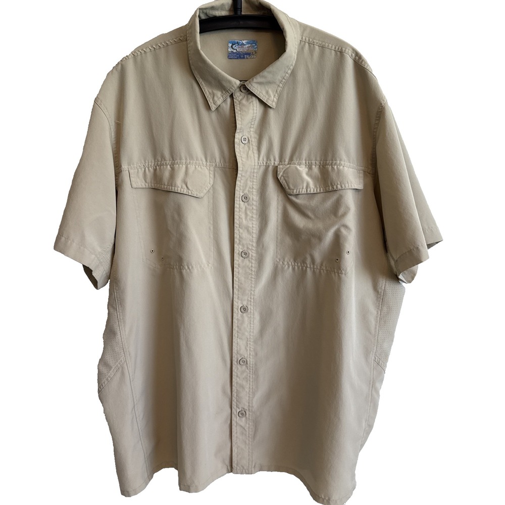 World Wide Sportsman Mens Short Sleeve Button Shirt‎ L Fisherman Outdoors Casual